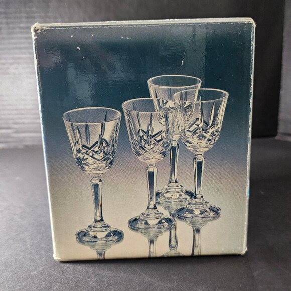 Set of 4 Vintage Lillian Cordials 24% Crystal Glasses by The Tocany Collection - Picture 2 of 10